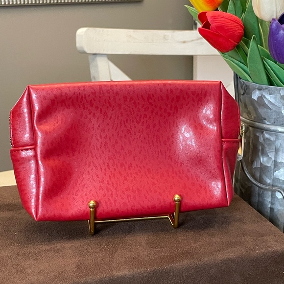 NIB Yves St. Laurent Beaute red cosmetic pouch - Picture 3 of 16